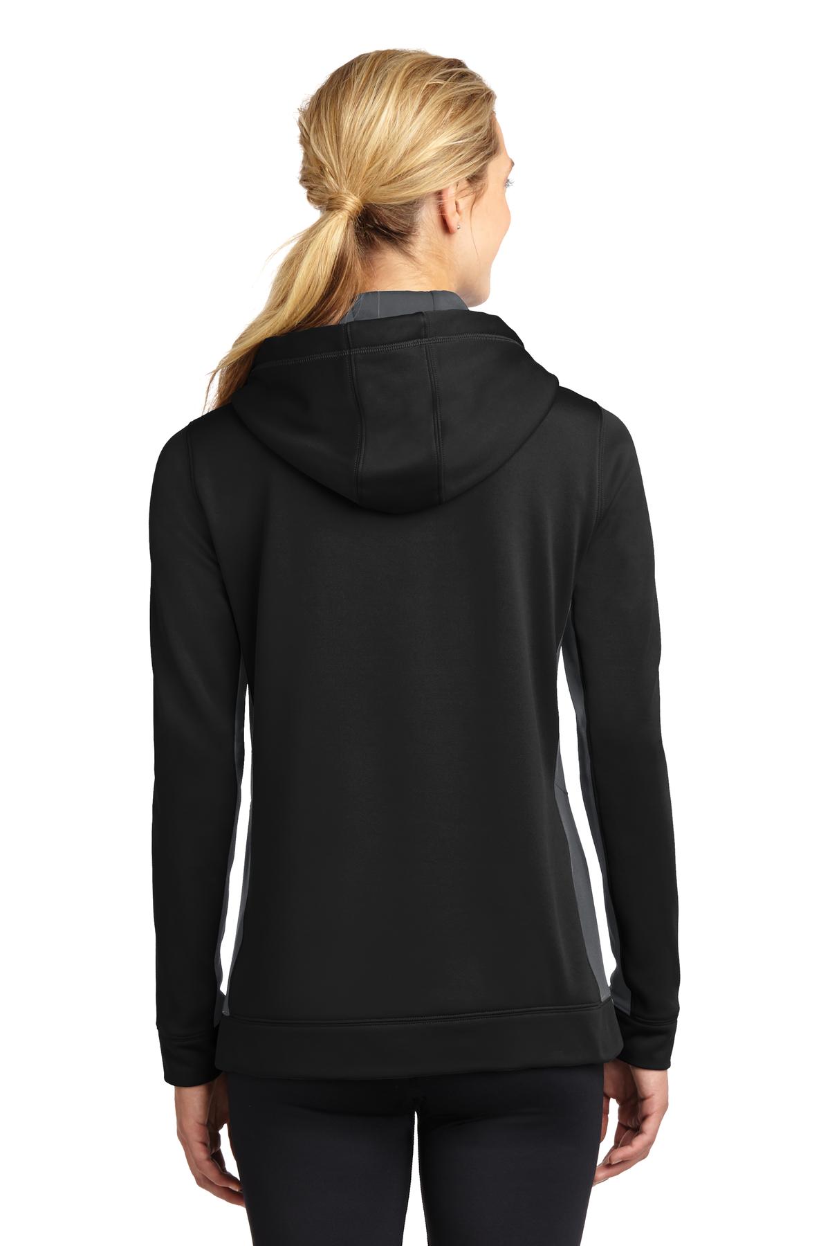 Sport-Tek Ladies Sport-Wick Fleece Colorblock Hooded Pullover. LST235 - Image 2