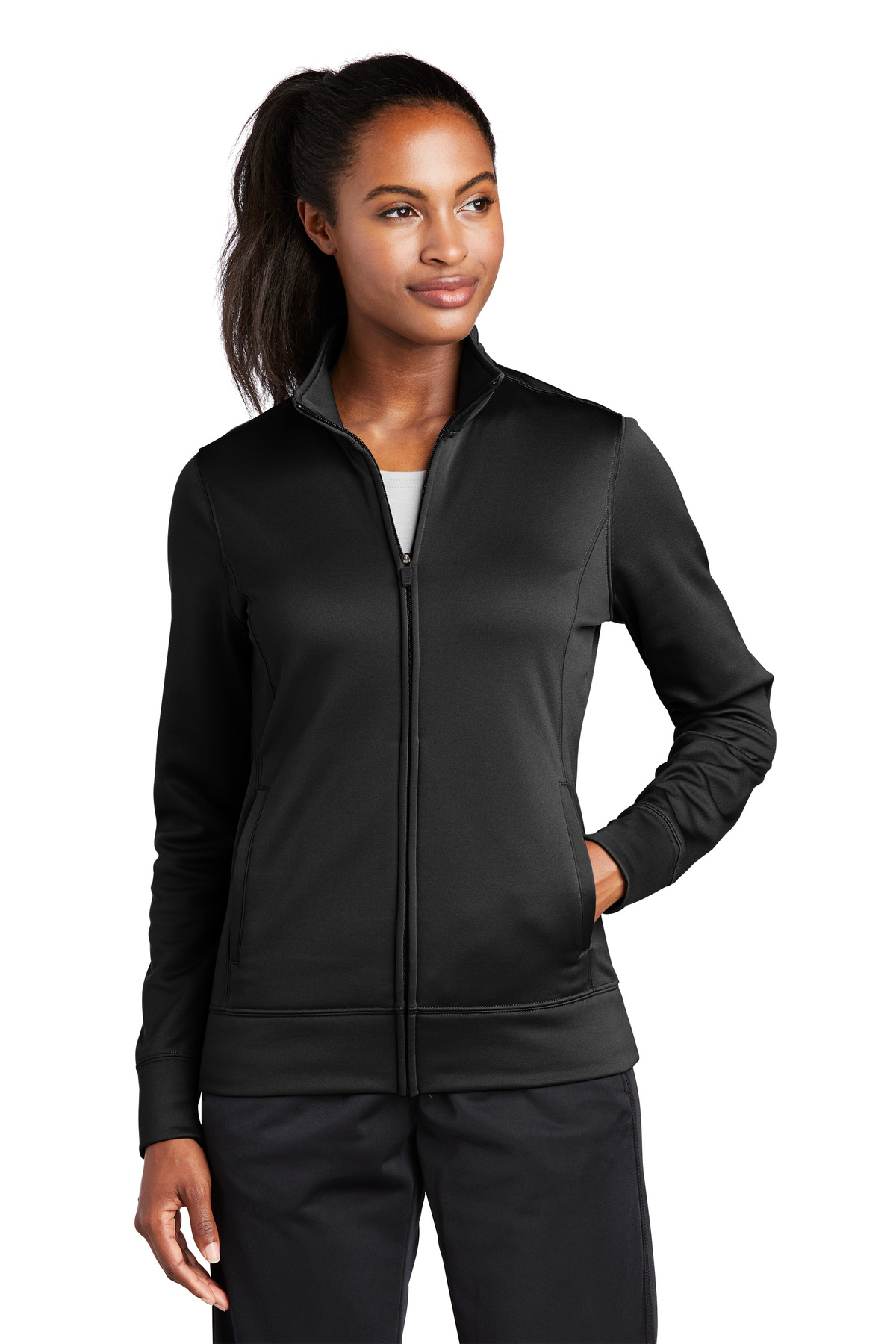 Sport-Tek Ladies Sport-Wick Fleece Full-Zip Jacket. LST241