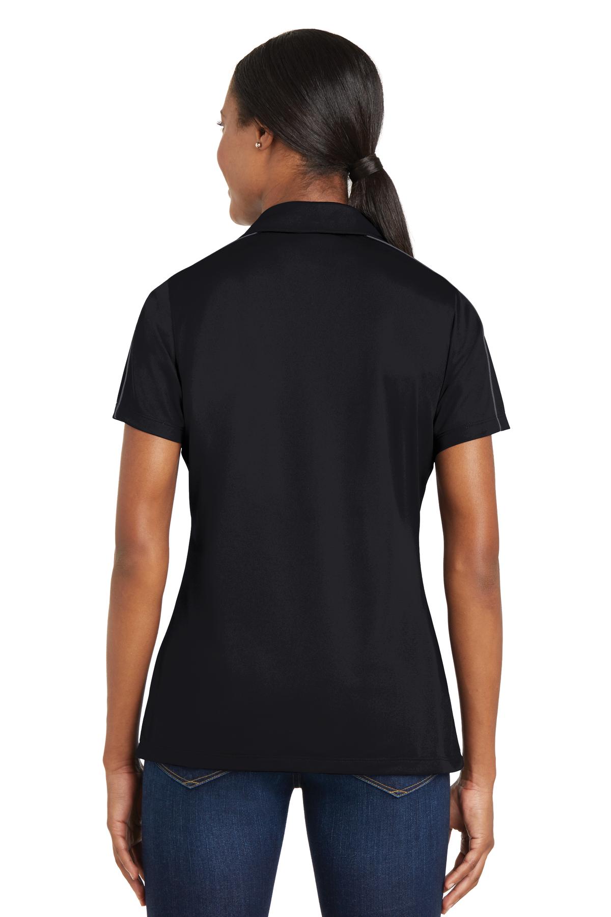 Sport-Tek Ladies Micropique Sport-Wick Piped Polo. LST653 - Image 2